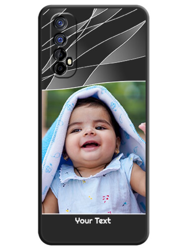 Custom Mixed Wave Lines on Photo on Space Black Soft Matte Mobile Cover - Realme 7