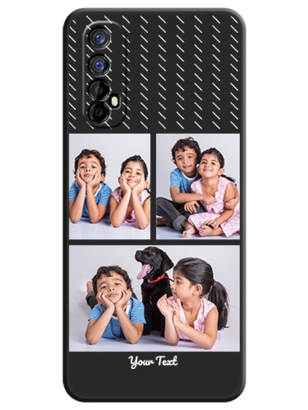 Custom Cross Dotted Pattern with 2 Image Holder  on Personalised Space Black Soft Matte Cases - Realme 7