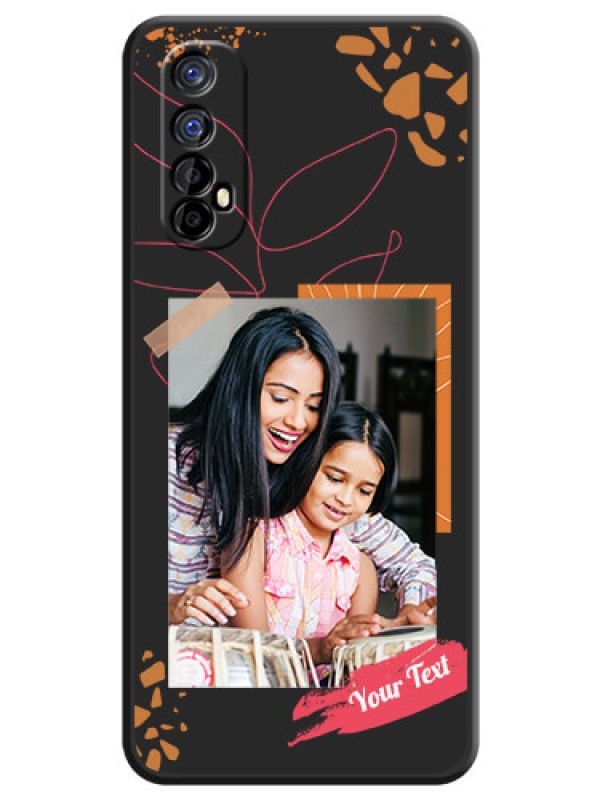Custom Orange Photo Frame on Space Black Custom Soft Matte Phone Back Cover - Realme 7