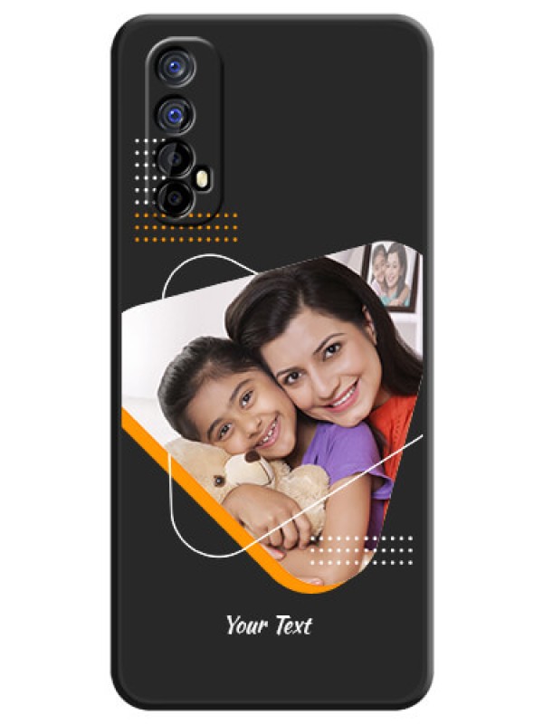 Custom Yellow Triangle on Photo on Space Black Soft Matte Phone Cover - Realme 7