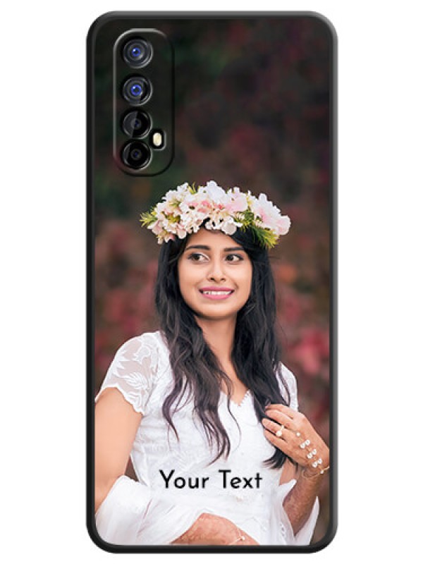 Custom Full Single Pic Upload With Text On Space Black Personalized Soft Matte Phone Covers -Realme 7