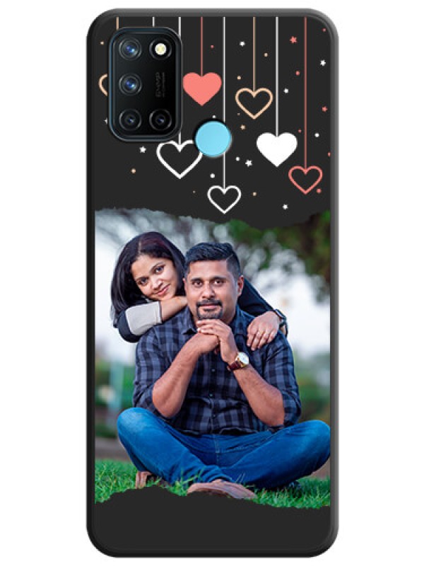 Custom Love Hangings with Splash Wave Picture on Space Black Custom Soft Matte Phone Back Cover - Realme 7i