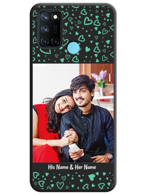 Custom Sea Green Indefinite Love Pattern on Photo on Space Black Soft Matte Mobile Cover - Realme 7i