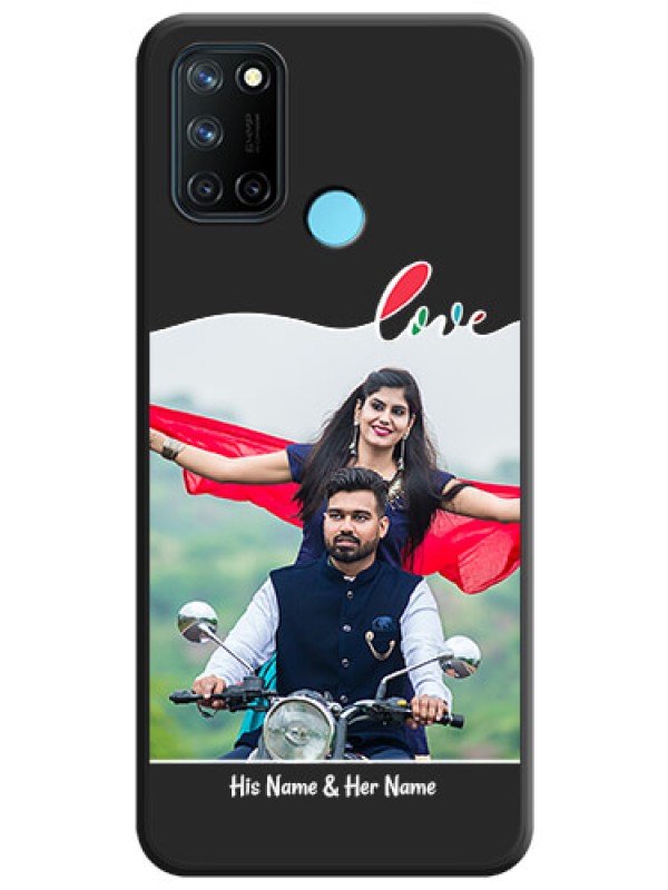 Custom Fall in Love Pattern with Picture on Photo on Space Black Soft Matte Mobile Case - Realme 7i