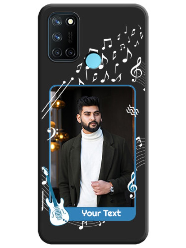 Custom Musical Theme Design with Text on Photo on Space Black Soft Matte Mobile Case - Realme 7i