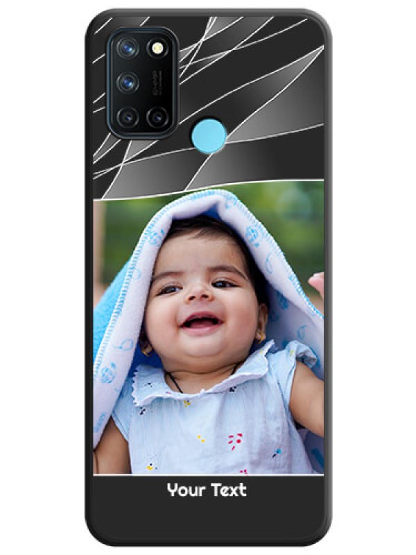Custom Mixed Wave Lines on Photo on Space Black Soft Matte Mobile Cover - Realme 7i