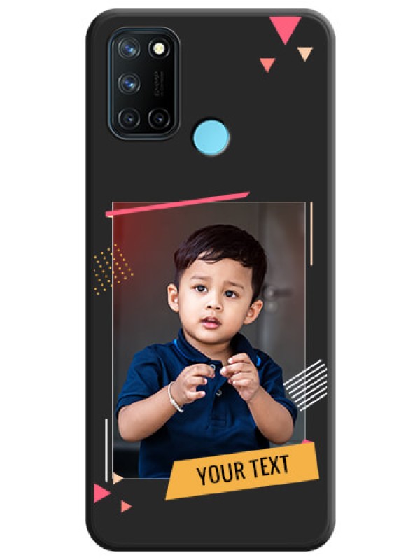 Custom Photo Frame with Triangle Small Dots on Photo on Space Black Soft Matte Back Cover - Realme 7i