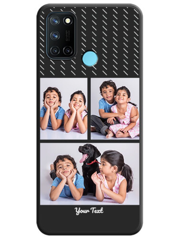 Custom Cross Dotted Pattern with 2 Image Holder  on Personalised Space Black Soft Matte Cases - Realme 7i