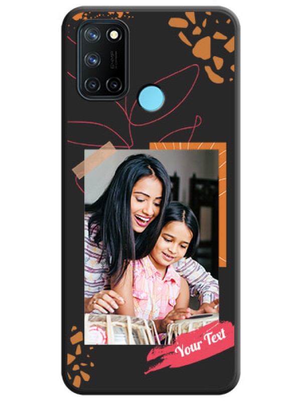Custom Orange Photo Frame on Space Black Custom Soft Matte Phone Back Cover - Realme 7i