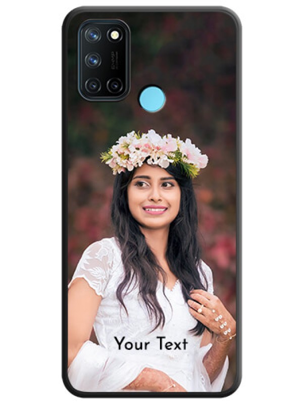 Custom Full Single Pic Upload With Text On Space Black Personalized Soft Matte Phone Covers -Realme 7I