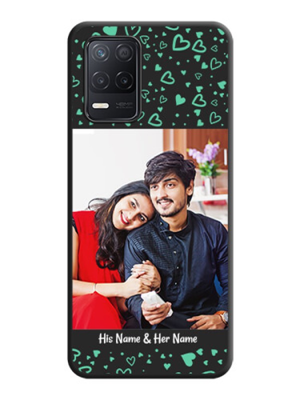 Custom Sea Green Indefinite Love Pattern on Photo on Space Black Soft Matte Mobile Cover - Realme 8 5G