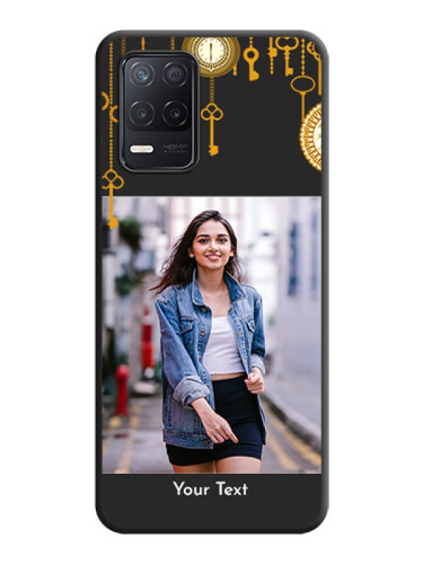 Custom Decorative Design with Text on Space Black Custom Soft Matte Back Cover - Realme 8 5G