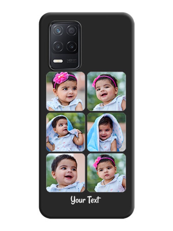 Custom Floral Art with 6 Image Holder on Photo on Space Black Soft Matte Mobile Case - Realme 8 5G