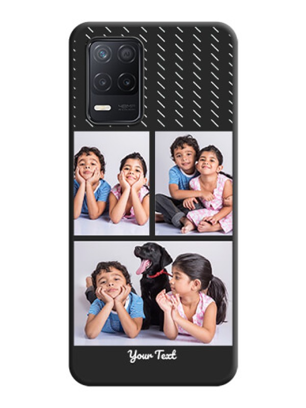 Custom Cross Dotted Pattern with 2 Image Holder  on Personalised Space Black Soft Matte Cases - Realme 8 5G