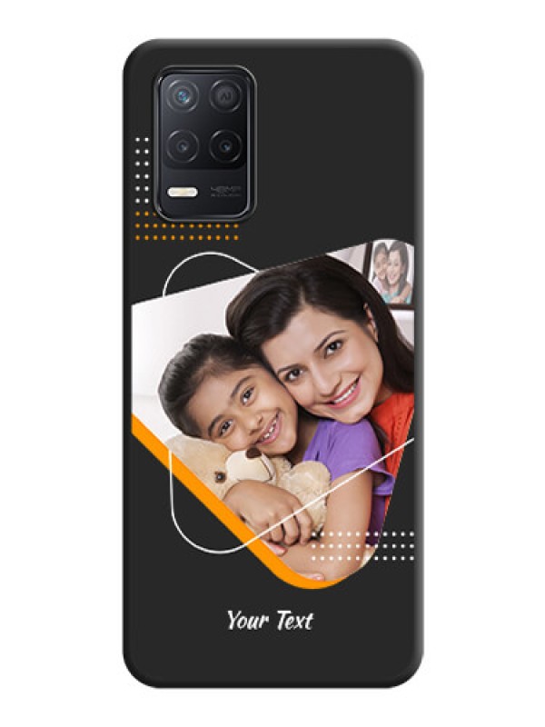 Custom Yellow Triangle on Photo on Space Black Soft Matte Phone Cover - Realme 8 5G