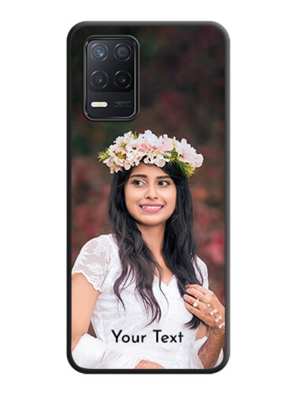 Custom Full Single Pic Upload With Text On Space Black Personalized Soft Matte Phone Covers -Realme 8 5G