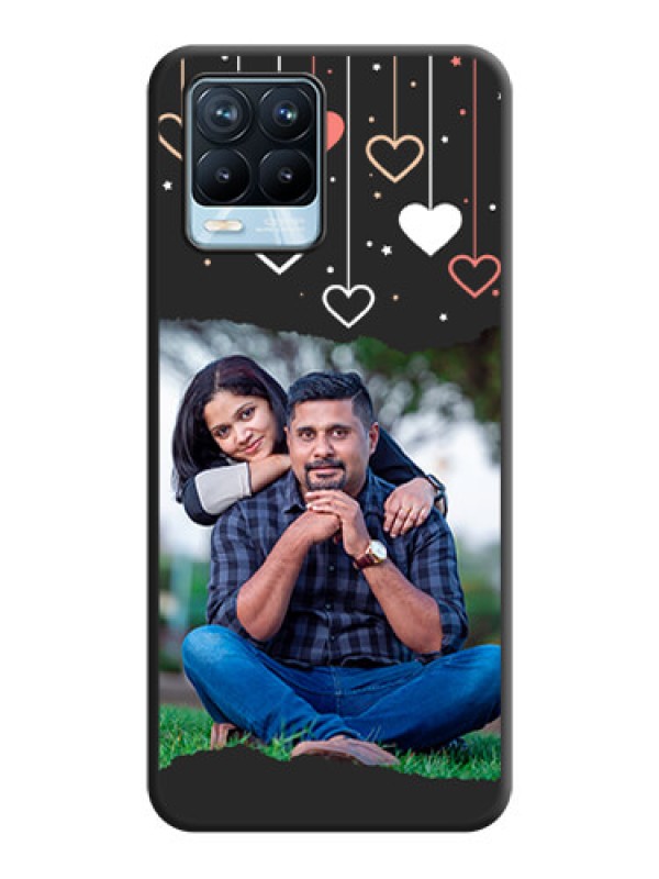 Custom Love Hangings with Splash Wave Picture on Space Black Custom Soft Matte Phone Back Cover - Realme 8 Pro