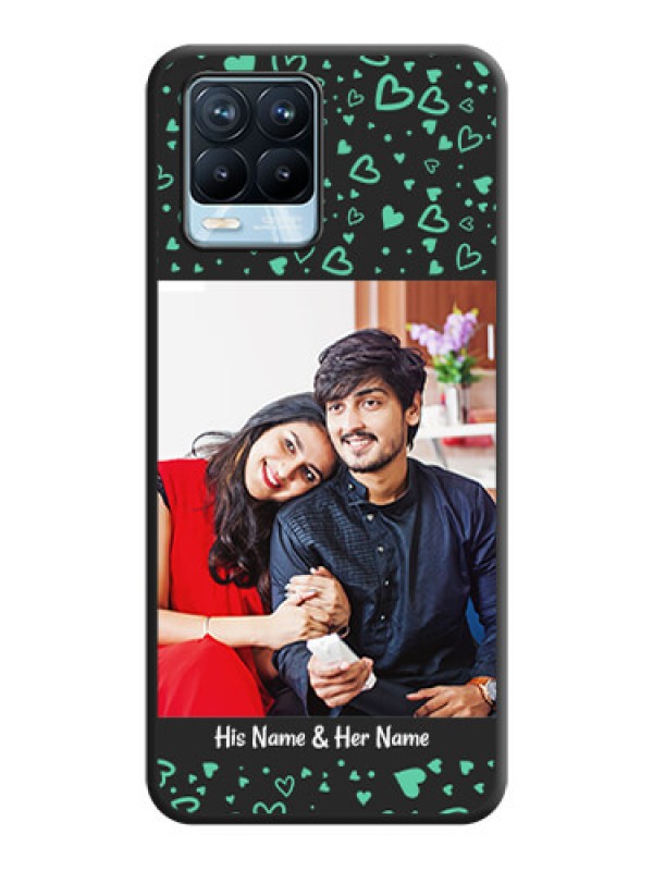 Custom Sea Green Indefinite Love Pattern on Photo on Space Black Soft Matte Mobile Cover - Realme 8 Pro