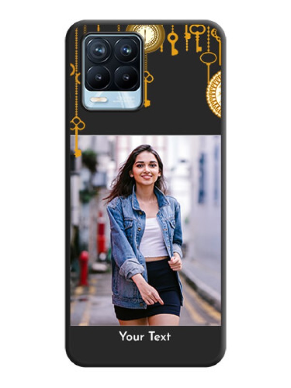 Custom Decorative Design with Text on Space Black Custom Soft Matte Back Cover - Realme 8 Pro