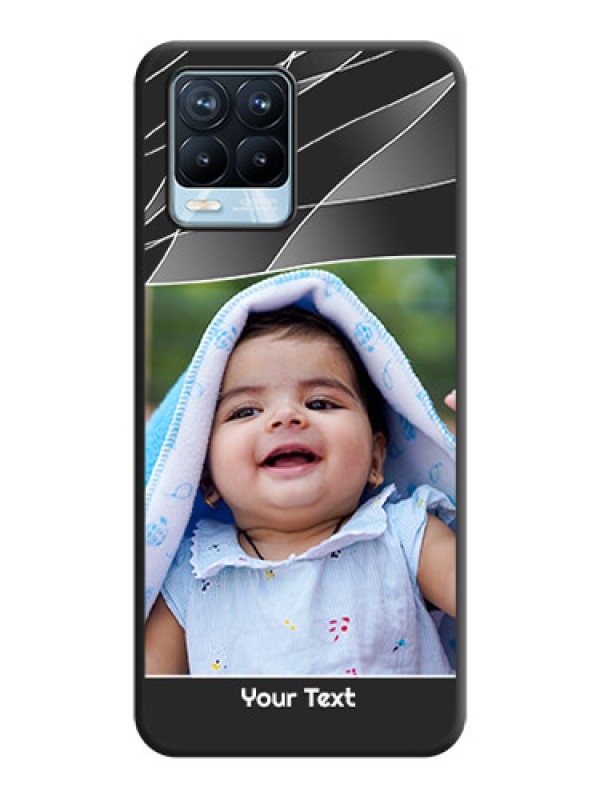 Custom Mixed Wave Lines on Photo on Space Black Soft Matte Mobile Cover - Realme 8 Pro