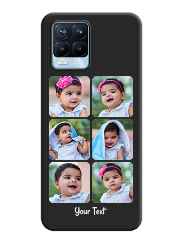 Custom Floral Art with 6 Image Holder on Photo on Space Black Soft Matte Mobile Case - Realme 8 Pro