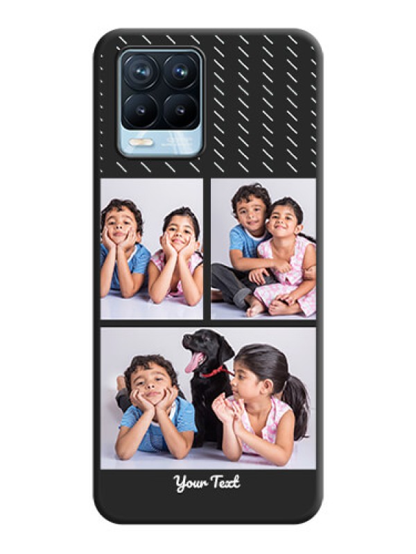 Custom Cross Dotted Pattern with 2 Image Holder  on Personalised Space Black Soft Matte Cases - Realme 8 Pro
