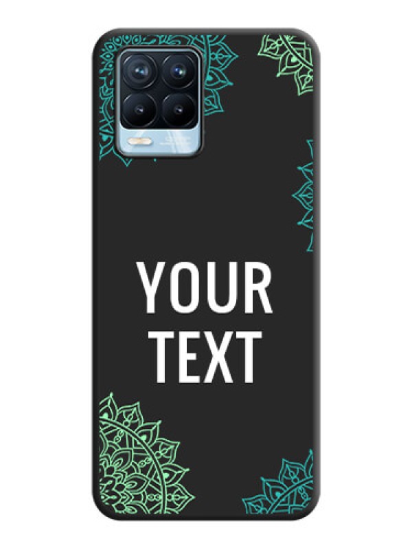 Custom Your Name with Floral Design on Space Black Custom Soft Matte Back Cover - Realme 8 Pro
