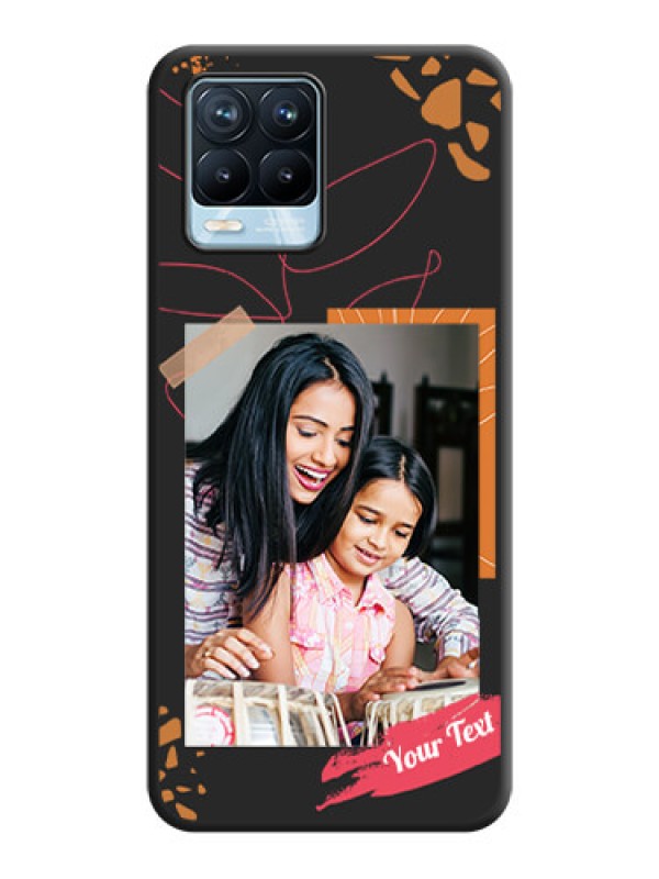 Custom Orange Photo Frame on Space Black Custom Soft Matte Phone Back Cover - Realme 8 Pro