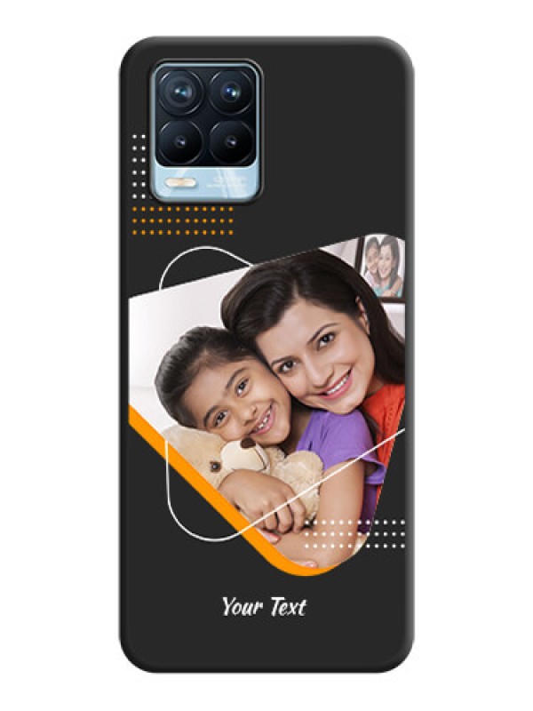 Custom Yellow Triangle on Photo on Space Black Soft Matte Phone Cover - Realme 8 Pro