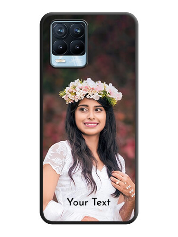 Custom Full Single Pic Upload With Text On Space Black Personalized Soft Matte Phone Covers -Realme 8 Pro