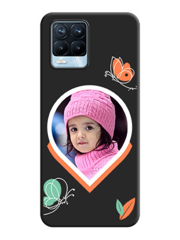 Custom Upload Pic With Simple Butterly Design On Space Black Personalized Soft Matte Phone Covers -Realme 8 Pro
