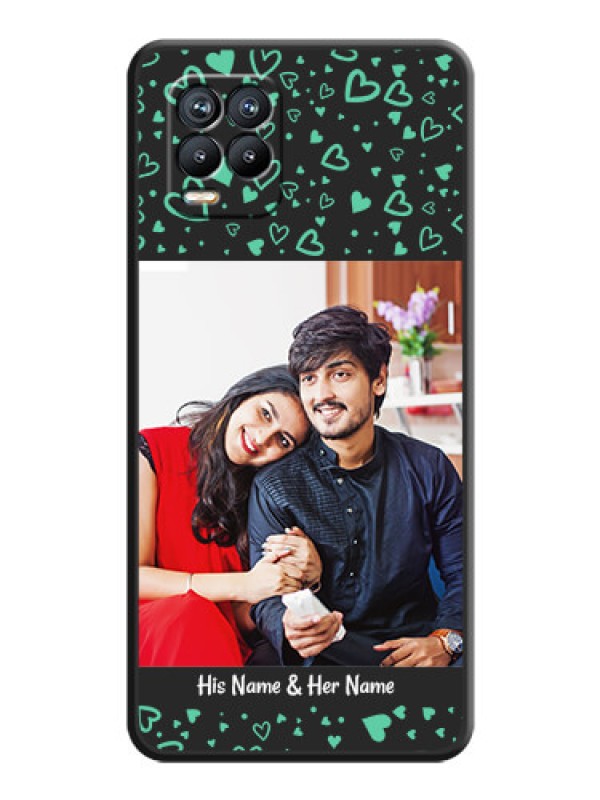 Custom Sea Green Indefinite Love Pattern on Photo on Space Black Soft Matte Mobile Cover - Realme 8
