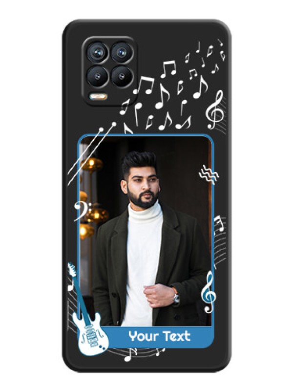 Custom Musical Theme Design with Text on Photo on Space Black Soft Matte Mobile Case - Realme 8