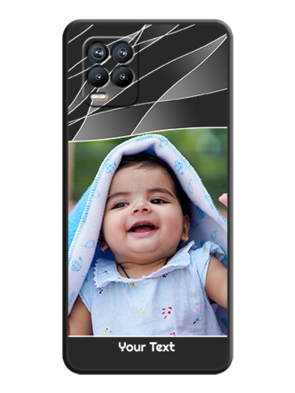 Custom Mixed Wave Lines on Photo on Space Black Soft Matte Mobile Cover - Realme 8