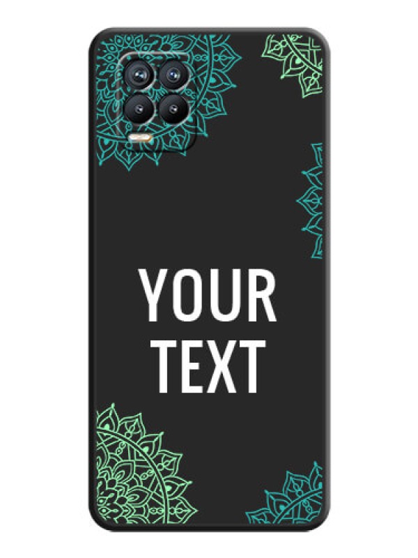 Custom Your Name with Floral Design on Space Black Custom Soft Matte Back Cover - Realme 8