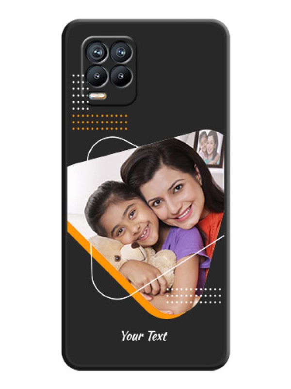 Custom Yellow Triangle on Photo on Space Black Soft Matte Phone Cover - Realme 8