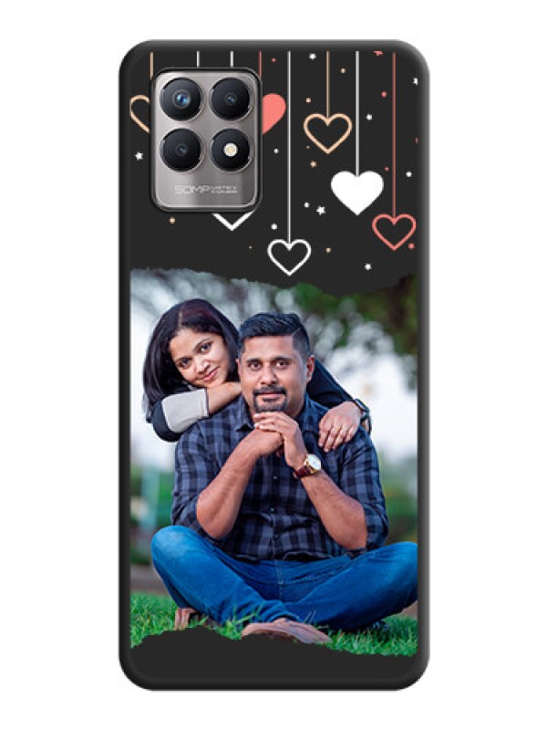 Custom Love Hangings with Splash Wave Picture on Space Black Custom Soft Matte Phone Back Cover - Realme 8i