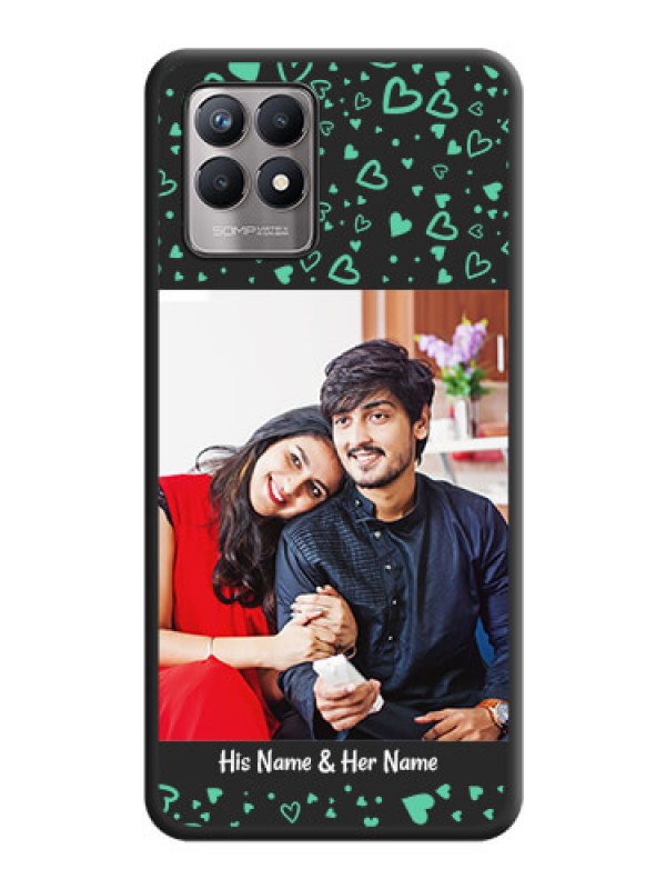 Custom Sea Green Indefinite Love Pattern on Photo on Space Black Soft Matte Mobile Cover - Realme 8i
