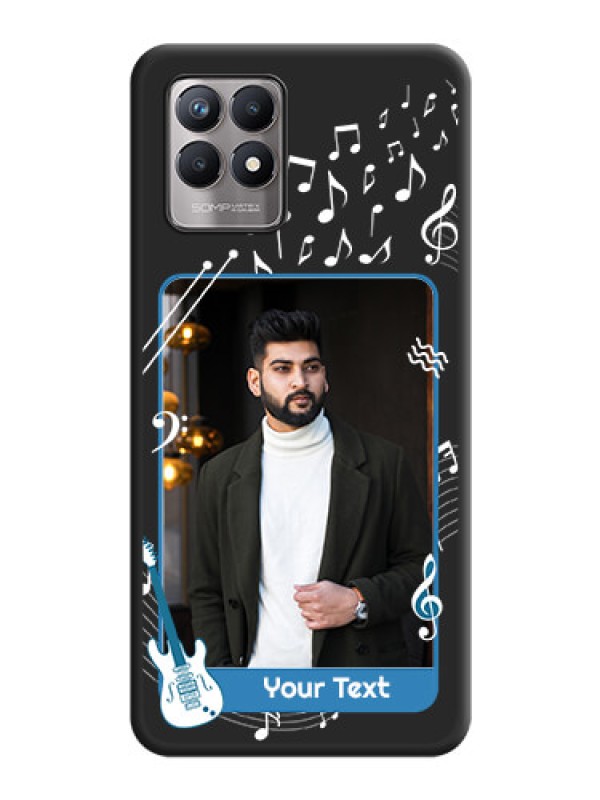 Custom Musical Theme Design with Text on Photo on Space Black Soft Matte Mobile Case - Realme 8i