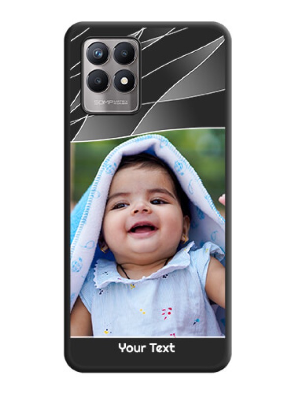 Custom Mixed Wave Lines on Photo on Space Black Soft Matte Mobile Cover - Realme 8i