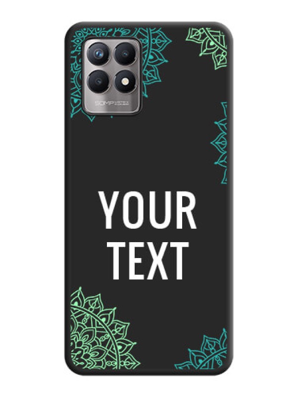 Custom Your Name with Floral Design on Space Black Custom Soft Matte Back Cover - Realme 8i