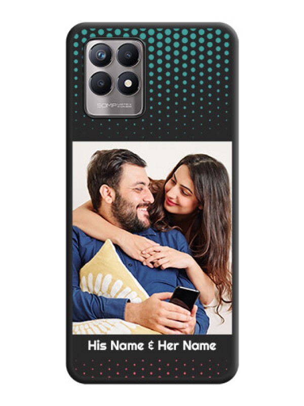 Custom Faded Dots with Grunge Photo Frame and Text on Space Black Custom Soft Matte Phone Cases - Realme 8i