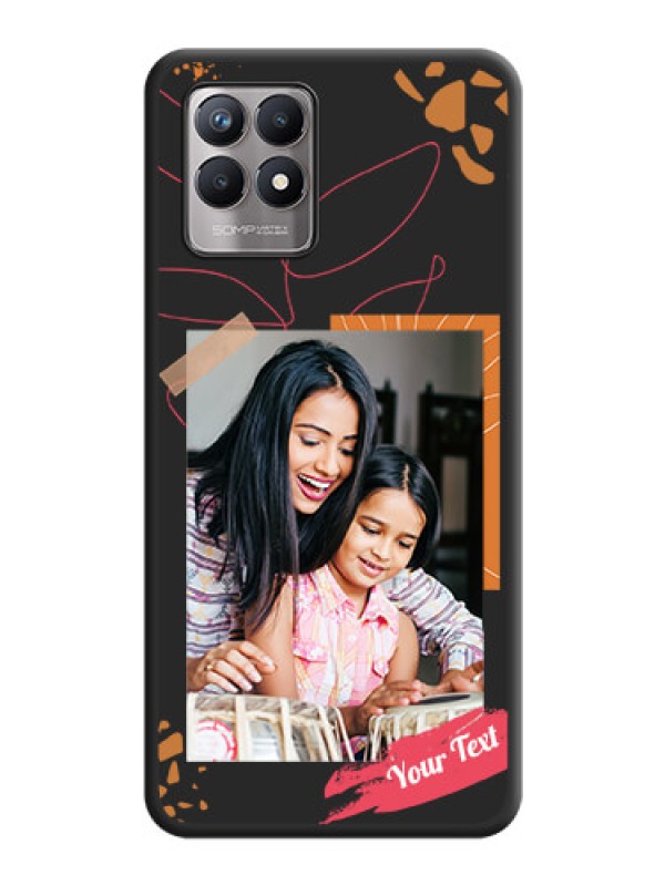 Custom Orange Photo Frame on Space Black Custom Soft Matte Phone Back Cover - Realme 8i