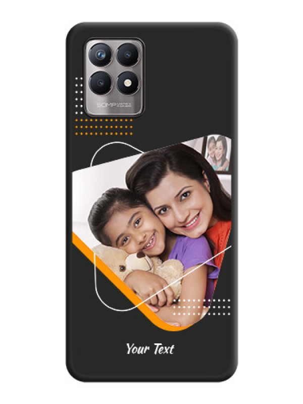 Custom Yellow Triangle on Photo on Space Black Soft Matte Phone Cover - Realme 8i