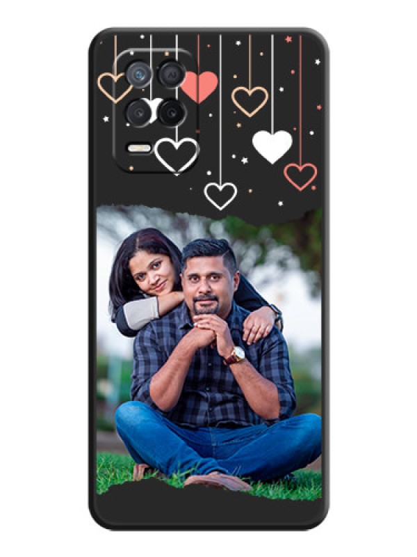 Custom Love Hangings with Splash Wave Picture on Space Black Custom Soft Matte Phone Back Cover - Realme 8s 5G