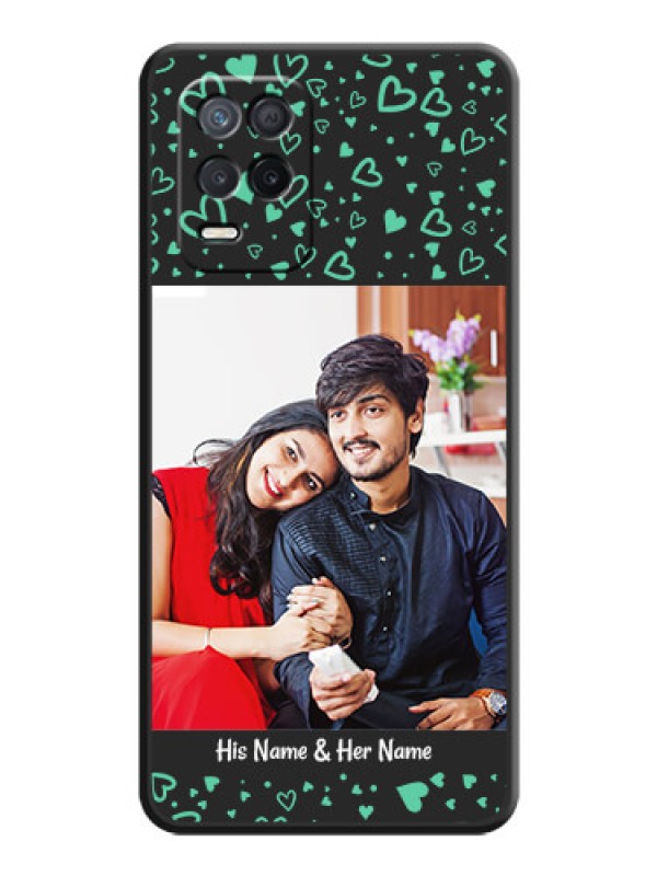 Custom Sea Green Indefinite Love Pattern on Photo on Space Black Soft Matte Mobile Cover - Realme 8s 5G