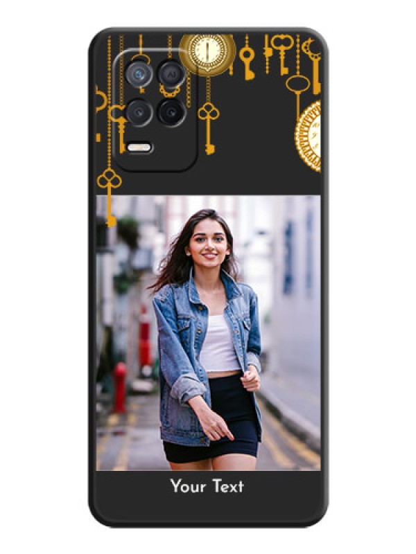 Custom Decorative Design with Text on Space Black Custom Soft Matte Back Cover - Realme 8s 5G