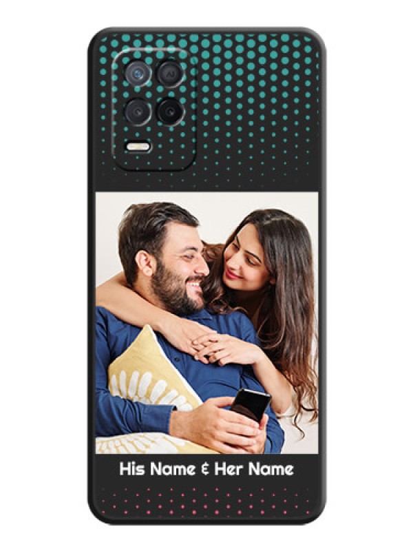 Custom Faded Dots with Grunge Photo Frame and Text on Space Black Custom Soft Matte Phone Cases - Realme 8s 5G