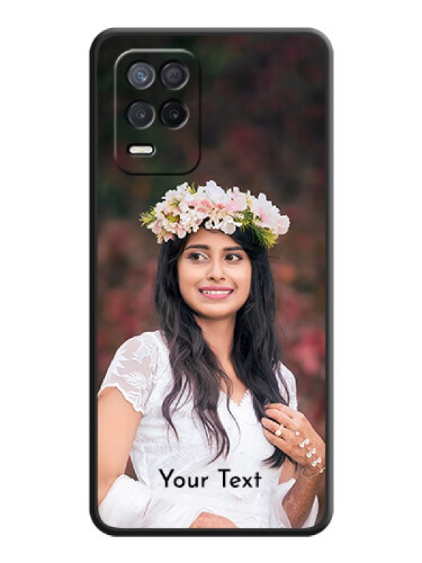 Custom Full Single Pic Upload With Text On Space Black Personalized Soft Matte Phone Covers -Realme 8S 5G