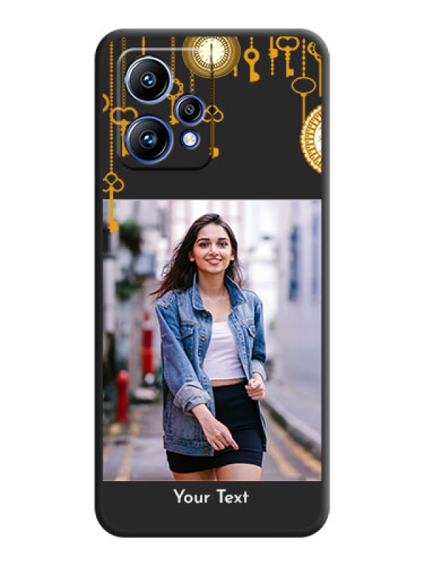 Custom Decorative Design with Text on Space Black Custom Soft Matte Back Cover - Realme 9 4G
